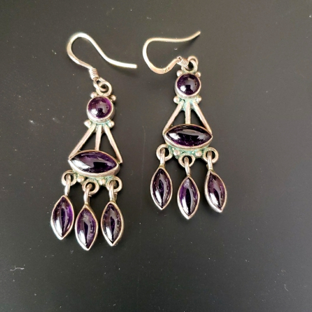 Beautiful Garnet 925 Silver earrings